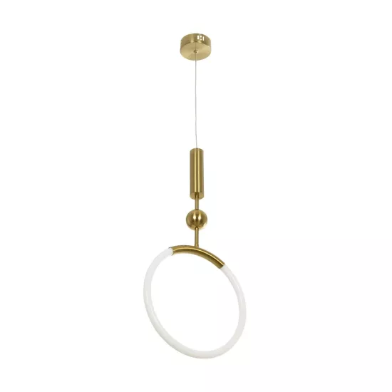 kelvo® GLOW KLV-101-0175 Κρεμαστό Φωτιστικό Οροφής LED 18W 1800lm 360° AC 220-240V IP20 Ρυθμιζόμενο Λευκό CCT με On/Off 2700K/4500K/6000K - Lumileds SMD Chip - Χρυσό Πλατίνα - Μ30 x Π6 x Υ60cm - 3 Χρόνια Εγγύηση