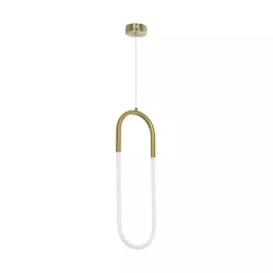 kelvo® GLOW KLV-101-0176 Κρεμαστό Φωτιστικό Οροφής LED 18W 1800lm 360° AC 220-240V IP20 Ρυθμιζόμενο Λευκό CCT με On/Off 2700K/4500K/6000K - Lumileds SMD Chip - Χρυσό Πλατίνα - Μ20 x Π2.5 x Υ60cm - 3 Χρόνια Εγγύηση