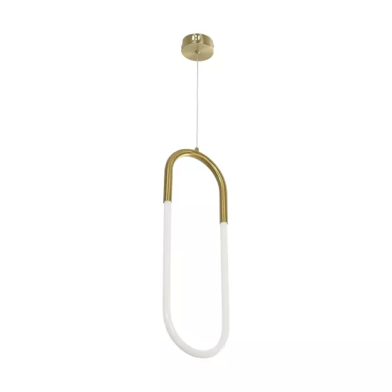 kelvo® GLOW KLV-101-0176 Κρεμαστό Φωτιστικό Οροφής LED 18W 1800lm 360° AC 220-240V IP20 Ρυθμιζόμενο Λευκό CCT με On/Off 2700K/4500K/6000K - Lumileds SMD Chip - Χρυσό Πλατίνα - Μ20 x Π2.5 x Υ60cm - 3 Χρόνια Εγγύηση