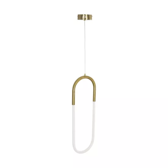 kelvo® GLOW KLV-101-0176 Κρεμαστό Φωτιστικό Οροφής LED 18W 1800lm 360° AC 220-240V IP20 Ρυθμιζόμενο Λευκό CCT με On/Off 2700K/4500K/6000K - Lumileds SMD Chip - Χρυσό Πλατίνα - Μ20 x Π2.5 x Υ60cm - 3 Χρόνια Εγγύηση