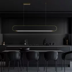 kelvo® GLOW KLV-101-0177 Κρεμαστό Φωτιστικό Οροφής LED 15W 1500lm 360° AC 220-240V IP20 Ρυθμιζόμενο Λευκό CCT με Χειριστήριο από 2700K έως 6000K Dimmable - Lumileds SMD Chip - Χρυσό Πλατίνα - Μ120 x Π3 x Υ17cm - 3 Χρόνια Εγγύηση