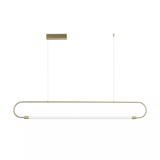 kelvo® GLOW KLV-101-0177 Κρεμαστό Φωτιστικό Οροφής LED 15W 1500lm 360° AC 220-240V IP20 Ρυθμιζόμενο Λευκό CCT με Χειριστήριο από 2700K έως 6000K Dimmable - Lumileds SMD Chip - Χρυσό Πλατίνα - Μ120 x Π3 x Υ17cm - 3 Χρόνια Εγγύηση