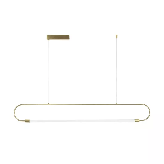 kelvo® GLOW KLV-101-0177 Κρεμαστό Φωτιστικό Οροφής LED 15W 1500lm 360° AC 220-240V IP20 Ρυθμιζόμενο Λευκό CCT με Χειριστήριο από 2700K έως 6000K Dimmable - Lumileds SMD Chip - Χρυσό Πλατίνα - Μ120 x Π3 x Υ17cm - 3 Χρόνια Εγγύηση