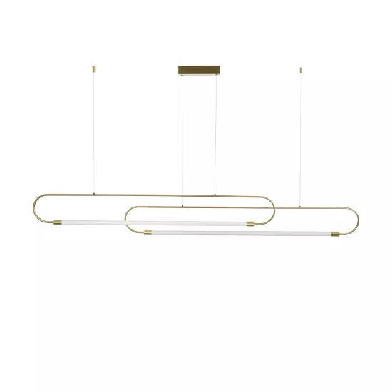 kelvo® GLOW KLV-101-0178 Κρεμαστό Φωτιστικό Οροφής LED 28W 2800lm 360° AC 220-240V IP20 Ρυθμιζόμενο Λευκό CCT με Χειριστήριο από 2700K έως 6000K Dimmable - Lumileds SMD Chip - Χρυσό Πλατίνα - Μ167 x Π7 x Υ24cm - 3 Χρόνια Εγγύηση