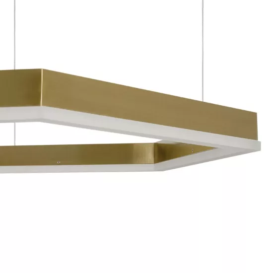 kelvo® LEXAGON KLV-101-0180 Κρεμαστό Φωτιστικό Οροφής LED 120W 12000lm 200° AC 220-240V IP20 Ρυθμιζόμενο Λευκό CCT με Χειριστήριο από 2700K έως 6000K Dimmable - Lumileds SMD Chip - Χρυσό Πλατίνα - Μ110 x Π90 x Υ110cm - 3 Χρόνια Εγγύηση