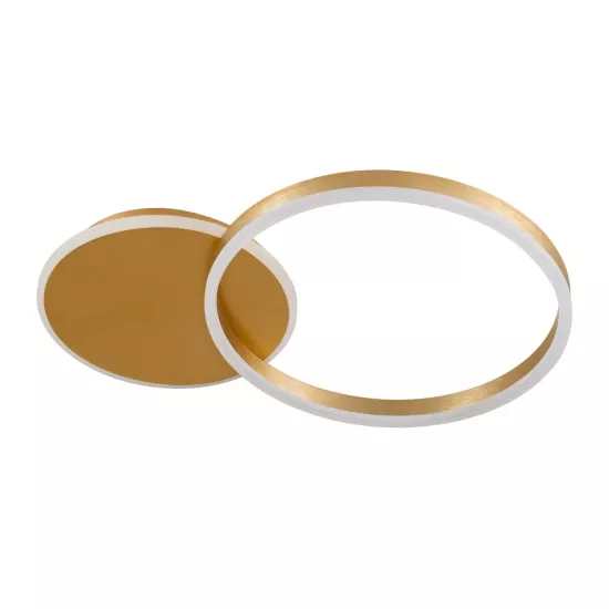 kelvo® VENOM KLV-101-0183 Φωτιστικό Οροφής LED 45W 4500lm 360° AC 220-240V IP20 Ρυθμιζόμενο Λευκό CCT με Χειριστήριο από 2700K έως 6000K Dimmable - Lumileds SMD Chip - Χρυσό Πλατίνα - Μ60 x Π40 x Υ7.5cm - 3 Χρόνια Εγγύηση