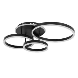 kelvo® VENOM KLV-101-0184 Φωτιστικό Οροφής LED 100W 10000lm 360° AC 220-240V IP20 Ρυθμιζόμενο Λευκό CCT με Χειριστήριο από 2700K έως 6000K Dimmable - Lumileds SMD Chip - Μαύρο Ματ - Μ70 x Π40 x Υ16cm - 3 Χρόνια Εγγύηση