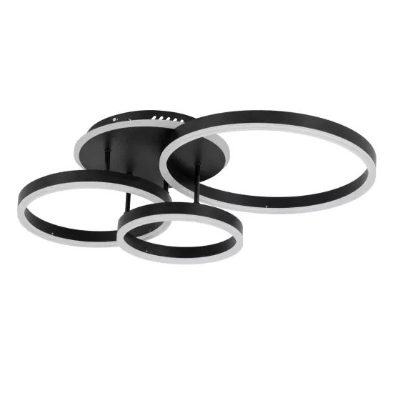 kelvo® VENOM KLV-101-0184 Φωτιστικό Οροφής LED 100W 10000lm 360° AC 220-240V IP20 Ρυθμιζόμενο Λευκό CCT με Χειριστήριο από 2700K έως 6000K Dimmable - Lumileds SMD Chip - Μαύρο Ματ - Μ70 x Π40 x Υ16cm - 3 Χρόνια Εγγύηση