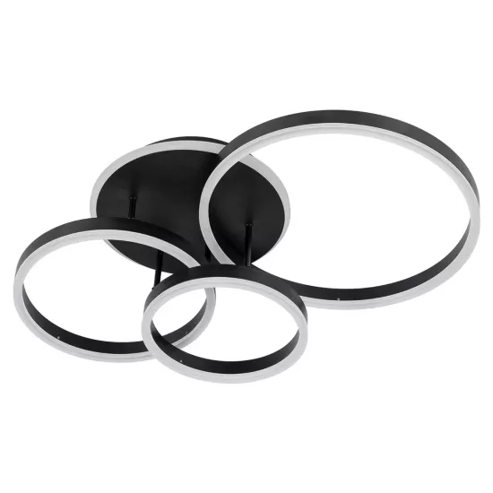 kelvo® VENOM KLV-101-0184 Φωτιστικό Οροφής LED 100W 10000lm 360° AC 220-240V IP20 Ρυθμιζόμενο Λευκό CCT με Χειριστήριο από 2700K έως 6000K Dimmable - Lumileds SMD Chip - Μαύρο Ματ - Μ70 x Π40 x Υ16cm - 3 Χρόνια Εγγύηση