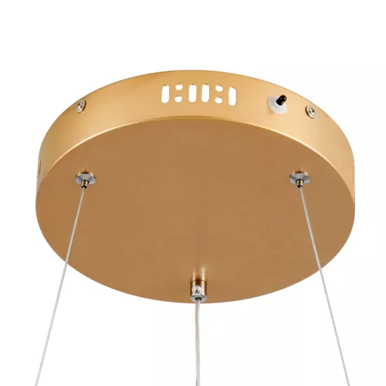 kelvo® VENOM KLV-101-0189 Κρεμαστό Φωτιστικό Οροφής LED 45W 4500lm 120° AC 220-240V IP20 Ρυθμιζόμενο Λευκό CCT με Χειριστήριο από 2700K έως 6000K Dimmable - Lumileds SMD Chip - Χρυσό Πλατίνα - Μ60 x Π60 x Υ6.5cm - 3 Χρόνια Εγγύηση