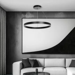 kelvo® VENOM KLV-101-0190 Κρεμαστό Φωτιστικό Οροφής LED 67W 6700lm 120° AC 220-240V IP20 Ρυθμιζόμενο Λευκό CCT με Χειριστήριο από 2700K έως 6000K Dimmable - Lumileds SMD Chip - Μαύρο Ματ - Μ80 x Π80 x Υ6.5cm - 3 Χρόνια Εγγύηση