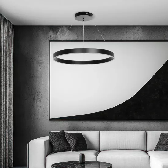 kelvo® VENOM KLV-101-0190 Κρεμαστό Φωτιστικό Οροφής LED 67W 6700lm 120° AC 220-240V IP20 Ρυθμιζόμενο Λευκό CCT με Χειριστήριο από 2700K έως 6000K Dimmable - Lumileds SMD Chip - Μαύρο Ματ - Μ80 x Π80 x Υ6.5cm - 3 Χρόνια Εγγύηση