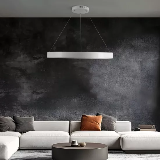 kelvo® VENOM KLV-101-0191 Κρεμαστό Φωτιστικό Οροφής LED 67W 6700lm 120° AC 220-240V IP20 Ρυθμιζόμενο Λευκό CCT με Χειριστήριο από 2700K έως 6000K Dimmable - Lumileds SMD Chip - Λευκό Ματ - Μ80 x Π80 x Υ6.5cm - 3 Χρόνια Εγγύηση