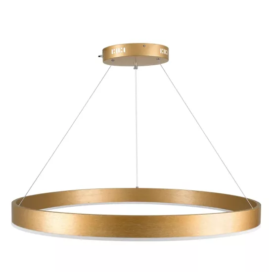 kelvo® VENOM KLV-101-0192 Κρεμαστό Φωτιστικό Οροφής LED 67W 6700lm 120° AC 220-240V IP20 Ρυθμιζόμενο Λευκό CCT με Χειριστήριο από 2700K έως 6000K Dimmable - Lumileds SMD Chip - Χρυσό Πλατίνα - Μ80 x Π80 x Υ6.5cm - 3 Χρόνια Εγγύηση