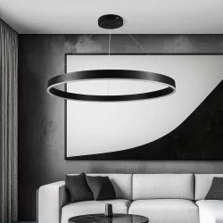 kelvo® VENOM KLV-101-0193 Κρεμαστό Φωτιστικό Οροφής LED 75W 7500lm 120° AC 220-240V IP20 Ρυθμιζόμενο Λευκό CCT με Χειριστήριο από 2700K έως 6000K Dimmable - Lumileds SMD Chip - Μαύρο Ματ - Μ100 x Π100 x Υ6.5cm - 3 Χρόνια Εγγύηση