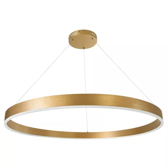 kelvo® VENOM KLV-101-0195 Κρεμαστό Φωτιστικό Οροφής LED 75W 7500lm 120° AC 220-240V IP20 Ρυθμιζόμενο Λευκό CCT με Χειριστήριο από 2700K έως 6000K Dimmable - Lumileds SMD Chip - Χρυσό Πλατίνα - Μ100 x Π100 x Υ6.5cm - 3 Χρόνια Εγγύηση