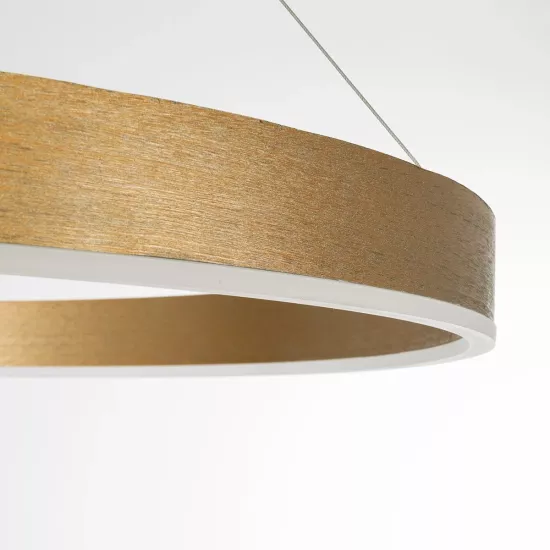 kelvo® VENOM KLV-101-0195 Κρεμαστό Φωτιστικό Οροφής LED 75W 7500lm 120° AC 220-240V IP20 Ρυθμιζόμενο Λευκό CCT με Χειριστήριο από 2700K έως 6000K Dimmable - Lumileds SMD Chip - Χρυσό Πλατίνα - Μ100 x Π100 x Υ6.5cm - 3 Χρόνια Εγγύηση