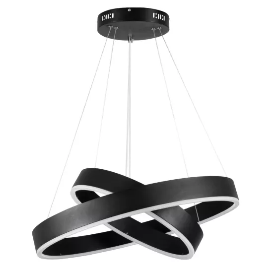 kelvo® VENOM KLV-101-0196-V2 Κρεμαστό Φωτιστικό Οροφής LED 75W 7500lm 120° AC 220-240V IP20 Ρυθμιζόμενο Λευκό CCT με Χειριστήριο από 2700K έως 6000K Dimmable - Lumileds SMD Chip - Μαύρο Ματ - Μ60 x Π60 x Υ40cm - 3 Χρόνια Εγγύηση