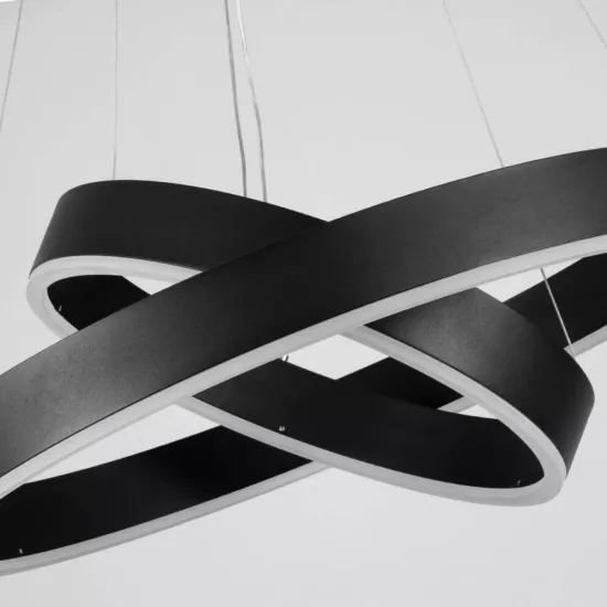 kelvo® VENOM KLV-101-0196-V2 Κρεμαστό Φωτιστικό Οροφής LED 75W 7500lm 120° AC 220-240V IP20 Ρυθμιζόμενο Λευκό CCT με Χειριστήριο από 2700K έως 6000K Dimmable - Lumileds SMD Chip - Μαύρο Ματ - Μ60 x Π60 x Υ40cm - 3 Χρόνια Εγγύηση