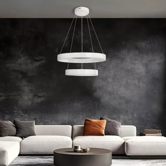 kelvo® VENOM KLV-101-0197 Κρεμαστό Φωτιστικό Οροφής LED 75W 7500lm 120° AC 220-240V IP20 Ρυθμιζόμενο Λευκό CCT με Χειριστήριο από 2700K έως 6000K Dimmable - Lumileds SMD Chip - Λευκό Ματ - Μ60 x Π60 x Υ40cm - 3 Χρόνια Εγγύηση