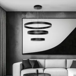 kelvo® VENOM KLV-101-0199 Κρεμαστό Φωτιστικό Οροφής LED 120W 12000lm 120° AC 220-240V IP20 Ρυθμιζόμενο Λευκό CCT με Χειριστήριο από 2700K έως 6000K Dimmable - Lumileds SMD Chip - Μαύρο Ματ - Μ80 x Π80 x Υ80cm - 3 Χρόνια Εγγύηση