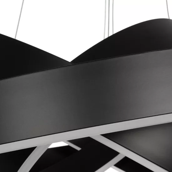 kelvo® VENOM KLV-101-0199-V2 Κρεμαστό Φωτιστικό Οροφής LED 120W 12000lm 120° AC 220-240V IP20 Ρυθμιζόμενο Λευκό CCT με Χειριστήριο από 2700K έως 6000K Dimmable - Lumileds SMD Chip - Μαύρο Ματ - Μ80 x Π80 x Υ80cm - 3 Χρόνια Εγγύηση