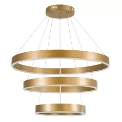 kelvo® VENOM KLV-101-0201 Κρεμαστό Φωτιστικό Οροφής LED 120W 12000lm 120° AC 220-240V IP20 Ρυθμιζόμενο Λευκό CCT με Χειριστήριο από 2700K έως 6000K Dimmable - Lumileds SMD Chip - Χρυσό Πλατίνα - Μ80 x Π80 x Υ80cm - 3 Χρόνια Εγγύηση