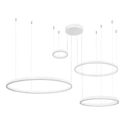 kelvo® VENOM KLV-101-0203 Κρεμαστό Φωτιστικό Οροφής LED 150W 15000lm 120° AC 220-240V IP20 Ρυθμιζόμενο Λευκό CCT με Χειριστήριο από 2700K έως 6000K Dimmable - Lumileds SMD Chip - Λευκό Ματ - Μ150 x Π90 x Υ60cm - 3 Χρόνια Εγγύηση