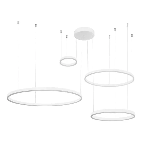 kelvo® VENOM KLV-101-0203 Κρεμαστό Φωτιστικό Οροφής LED 150W 15000lm 120° AC 220-240V IP20 Ρυθμιζόμενο Λευκό CCT με Χειριστήριο από 2700K έως 6000K Dimmable - Lumileds SMD Chip - Λευκό Ματ - Μ150 x Π90 x Υ60cm - 3 Χρόνια Εγγύηση