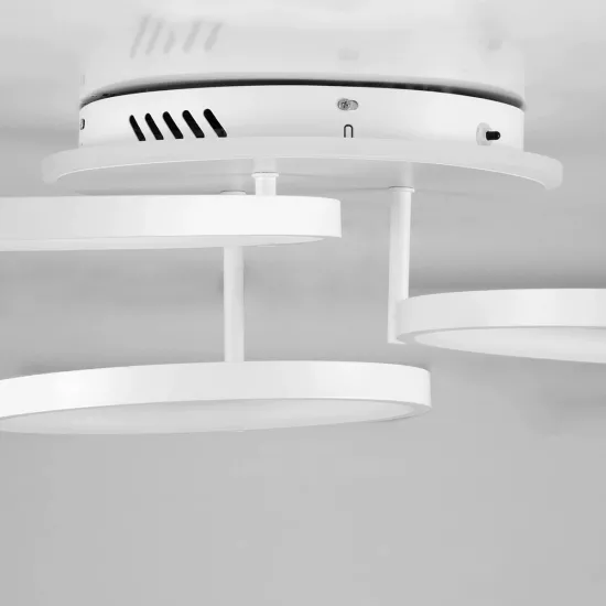 kelvo® NEMESIS KLV-101-0206 Φωτιστικό Οροφής LED 98W 9800lm 360° AC 220-240V IP20 Ρυθμιζόμενο Λευκό CCT με Χειριστήριο από 2700K έως 6000K Dimmable - Lumileds SMD Chip - Λευκό Ματ - Μ89 x Π60 x Υ19cm - 3 Χρόνια Εγγύηση