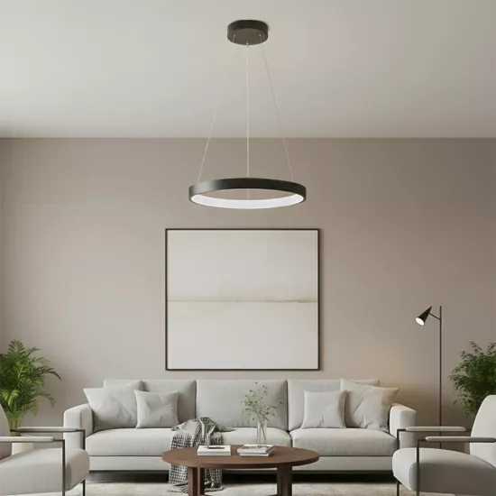 kelvo® NEMESIS KLV-101-0208 Κρεμαστό Φωτιστικό Οροφής LED 45W 4500lm 180° AC 220-240V IP20 Ρυθμιζόμενο Λευκό CCT με Χειριστήριο από 2700K έως 6000K Dimmable - Lumileds SMD Chip - Μαύρο Ματ - Μ60 x Π60 x Υ4cm - 3 Χρόνια Εγγύηση