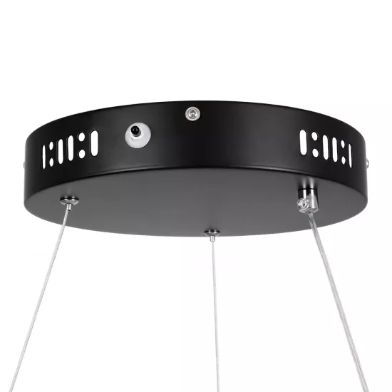 kelvo® NEMESIS KLV-101-0208 Κρεμαστό Φωτιστικό Οροφής LED 45W 4500lm 180° AC 220-240V IP20 Ρυθμιζόμενο Λευκό CCT με Χειριστήριο από 2700K έως 6000K Dimmable - Lumileds SMD Chip - Μαύρο Ματ - Μ60 x Π60 x Υ4cm - 3 Χρόνια Εγγύηση