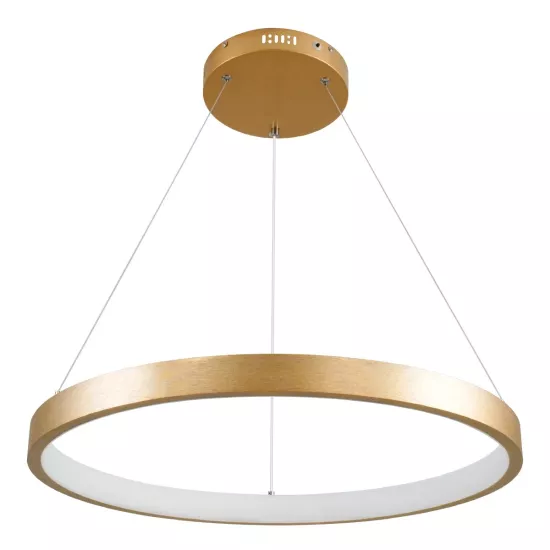 kelvo® NEMESIS KLV-101-0210 Κρεμαστό Φωτιστικό Οροφής LED 45W 4500lm 180° AC 220-240V IP20 Ρυθμιζόμενο Λευκό CCT με Χειριστήριο από 2700K έως 6000K Dimmable - Lumileds SMD Chip - Χρυσό Πλατίνα - Μ60 x Π60 x Υ4cm - 3 Χρόνια Εγγύηση