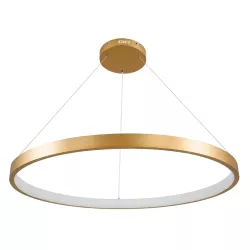 kelvo® NEMESIS KLV-101-0213 Κρεμαστό Φωτιστικό Οροφής LED 67W 6700lm 180° AC 220-240V IP20 Ρυθμιζόμενο Λευκό CCT με Χειριστήριο από 2700K έως 6000K Dimmable - Lumileds SMD Chip - Χρυσό Πλατίνα - Μ80 x Π80 x Υ4cm - 3 Χρόνια Εγγύηση