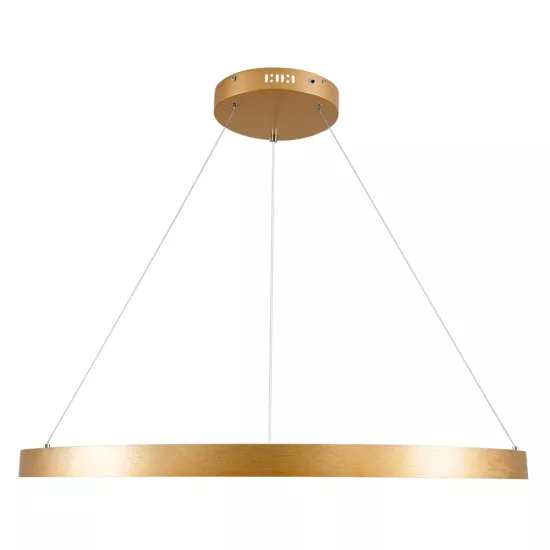 kelvo® NEMESIS KLV-101-0213 Κρεμαστό Φωτιστικό Οροφής LED 67W 6700lm 180° AC 220-240V IP20 Ρυθμιζόμενο Λευκό CCT με Χειριστήριο από 2700K έως 6000K Dimmable - Lumileds SMD Chip - Χρυσό Πλατίνα - Μ80 x Π80 x Υ4cm - 3 Χρόνια Εγγύηση