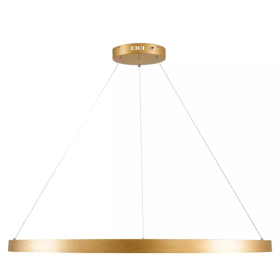 kelvo® NEMESIS KLV-101-0216 Κρεμαστό Φωτιστικό Οροφής LED 75W 7500lm 180° AC 220-240V IP20 Ρυθμιζόμενο Λευκό CCT με Χειριστήριο από 2700K έως 6000K Dimmable - Lumileds SMD Chip - Χρυσό Πλατίνα - Μ100 x Π100 x Υ4cm - 3 Χρόνια Εγγύηση