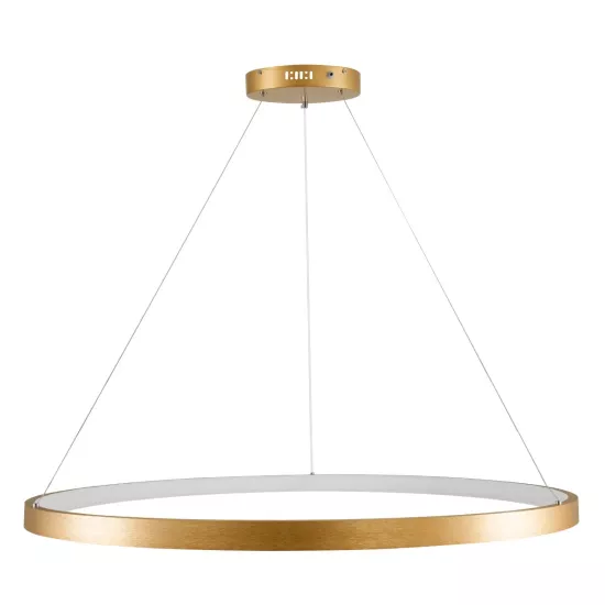 kelvo® NEMESIS KLV-101-0216 Κρεμαστό Φωτιστικό Οροφής LED 75W 7500lm 180° AC 220-240V IP20 Ρυθμιζόμενο Λευκό CCT με Χειριστήριο από 2700K έως 6000K Dimmable - Lumileds SMD Chip - Χρυσό Πλατίνα - Μ100 x Π100 x Υ4cm - 3 Χρόνια Εγγύηση