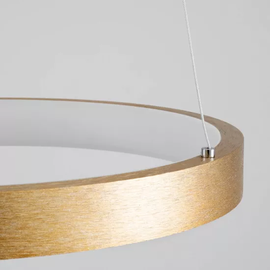 kelvo® NEMESIS KLV-101-0216 Κρεμαστό Φωτιστικό Οροφής LED 75W 7500lm 180° AC 220-240V IP20 Ρυθμιζόμενο Λευκό CCT με Χειριστήριο από 2700K έως 6000K Dimmable - Lumileds SMD Chip - Χρυσό Πλατίνα - Μ100 x Π100 x Υ4cm - 3 Χρόνια Εγγύηση