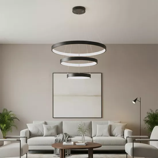 kelvo® NEMESIS KLV-101-0217 Κρεμαστό Φωτιστικό Οροφής LED 100W 10000lm 180° AC 220-240V IP20 Ρυθμιζόμενο Λευκό CCT με Χειριστήριο από 2700K έως 6000K Dimmable - Lumileds SMD Chip - Μαύρο Ματ - Μ60 x Π60 x Υ60cm - 3 Χρόνια Εγγύηση