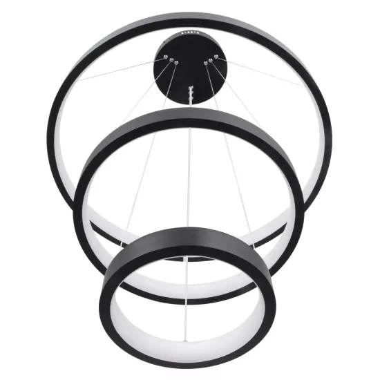 kelvo® NEMESIS KLV-101-0217 Κρεμαστό Φωτιστικό Οροφής LED 100W 10000lm 180° AC 220-240V IP20 Ρυθμιζόμενο Λευκό CCT με Χειριστήριο από 2700K έως 6000K Dimmable - Lumileds SMD Chip - Μαύρο Ματ - Μ60 x Π60 x Υ60cm - 3 Χρόνια Εγγύηση