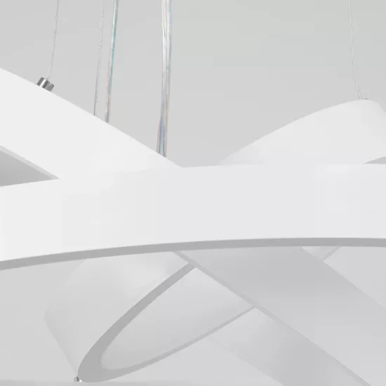 kelvo® NEMESIS KLV-101-0218 Κρεμαστό Φωτιστικό Οροφής LED 100W 10000lm 180° AC 220-240V IP20 Ρυθμιζόμενο Λευκό CCT με Χειριστήριο από 2700K έως 6000K Dimmable - Lumileds SMD Chip - Λευκό Ματ - Μ60 x Π60 x Υ60cm - 3 Χρόνια Εγγύηση