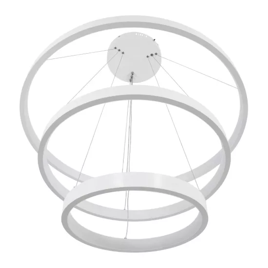 kelvo® NEMESIS KLV-101-0221 Κρεμαστό Φωτιστικό Οροφής LED 120W 12000lm 180° AC 220-240V IP20 Ρυθμιζόμενο Λευκό CCT με Χειριστήριο από 2700K έως 6000K Dimmable - Lumileds SMD Chip - Λευκό Ματ - Μ80 x Π80 x Υ80cm - 3 Χρόνια Εγγύηση