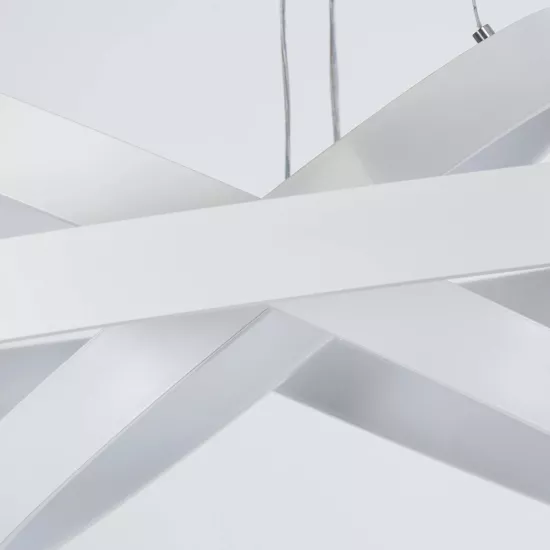 kelvo® NEMESIS KLV-101-0221 Κρεμαστό Φωτιστικό Οροφής LED 120W 12000lm 180° AC 220-240V IP20 Ρυθμιζόμενο Λευκό CCT με Χειριστήριο από 2700K έως 6000K Dimmable - Lumileds SMD Chip - Λευκό Ματ - Μ80 x Π80 x Υ80cm - 3 Χρόνια Εγγύηση