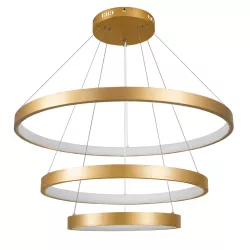 kelvo® NEMESIS KLV-101-0222 Κρεμαστό Φωτιστικό Οροφής LED 120W 12000lm 180° AC 220-240V IP20 Ρυθμιζόμενο Λευκό CCT με Χειριστήριο από 2700K έως 6000K Dimmable - Lumileds SMD Chip - Χρυσό Πλατίνα - Μ80 x Π80 x Υ80cm - 3 Χρόνια Εγγύηση