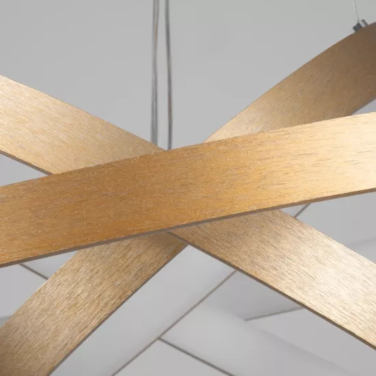 kelvo® NEMESIS KLV-101-0222 Κρεμαστό Φωτιστικό Οροφής LED 120W 12000lm 180° AC 220-240V IP20 Ρυθμιζόμενο Λευκό CCT με Χειριστήριο από 2700K έως 6000K Dimmable - Lumileds SMD Chip - Χρυσό Πλατίνα - Μ80 x Π80 x Υ80cm - 3 Χρόνια Εγγύηση