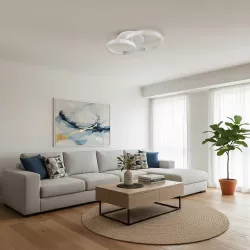 kelvo® DIAMOND KLV-101-0224 Φωτιστικό Οροφής LED 67W 6700lm 360° AC 220-240V IP20 Ρυθμιζόμενο Λευκό CCT με Χειριστήριο από 2700K έως 6000K Dimmable - Lumileds SMD Chip - Λευκό Ματ - Μ60 x Π40 x Υ14cm - 3 Χρόνια Εγγύηση