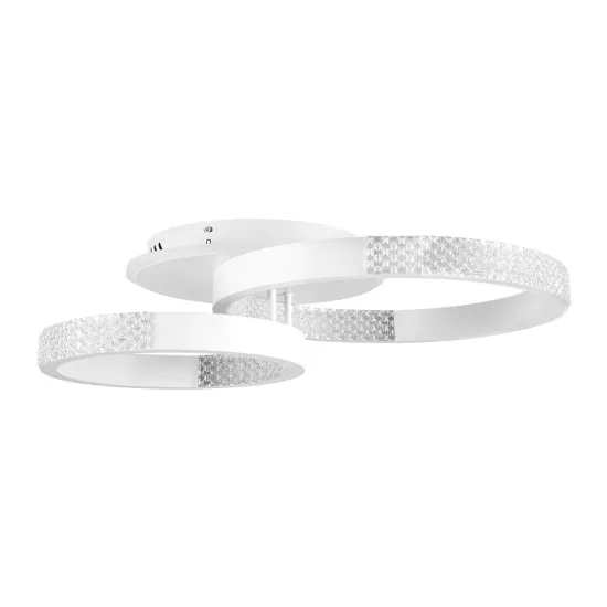 kelvo® DIAMOND KLV-101-0224 Φωτιστικό Οροφής LED 67W 6700lm 360° AC 220-240V IP20 Ρυθμιζόμενο Λευκό CCT με Χειριστήριο από 2700K έως 6000K Dimmable - Lumileds SMD Chip - Λευκό Ματ - Μ60 x Π40 x Υ14cm - 3 Χρόνια Εγγύηση