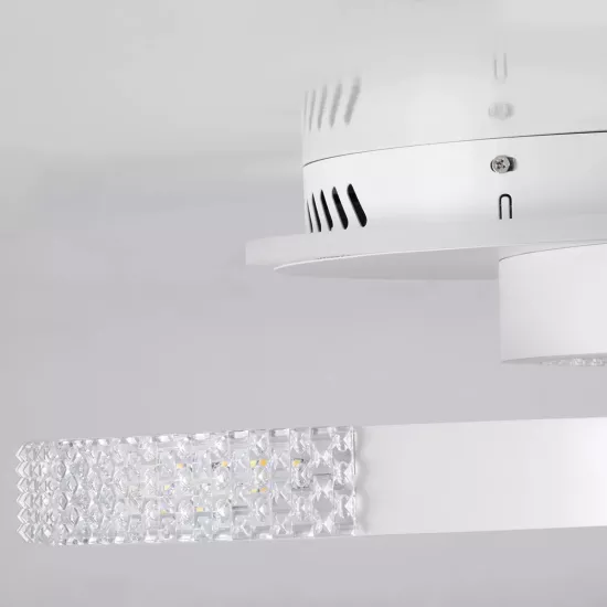kelvo® DIAMOND KLV-101-0224 Φωτιστικό Οροφής LED 67W 6700lm 360° AC 220-240V IP20 Ρυθμιζόμενο Λευκό CCT με Χειριστήριο από 2700K έως 6000K Dimmable - Lumileds SMD Chip - Λευκό Ματ - Μ60 x Π40 x Υ14cm - 3 Χρόνια Εγγύηση