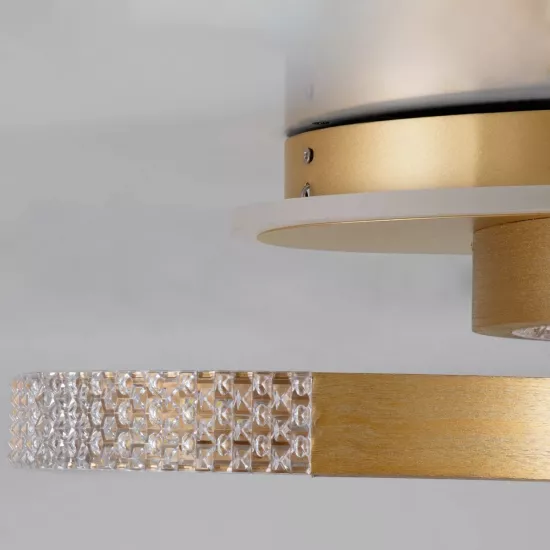 kelvo® DIAMOND KLV-101-0225 Φωτιστικό Οροφής LED 67W 6700lm 360° AC 220-240V IP20 Ρυθμιζόμενο Λευκό CCT με Χειριστήριο από 2700K έως 6000K Dimmable - Lumileds SMD Chip - Χρυσό Πλατίνα - Μ60 x Π40 x Υ14cm - 3 Χρόνια Εγγύηση