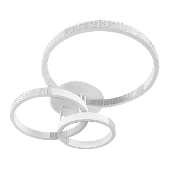 kelvo® DIAMOND KLV-101-0227 Φωτιστικό Οροφής LED 100W 10000lm 360° AC 220-240V IP20 Ρυθμιζόμενο Λευκό CCT με Χειριστήριο από 2700K έως 6000K Dimmable - Lumileds SMD Chip - Λευκό Ματ - Μ80 x Π50 x Υ20cm - 3 Χρόνια Εγγύηση